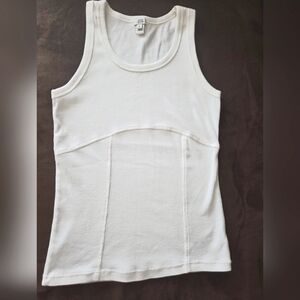 Sexy Corset White Ribbed Tank Top